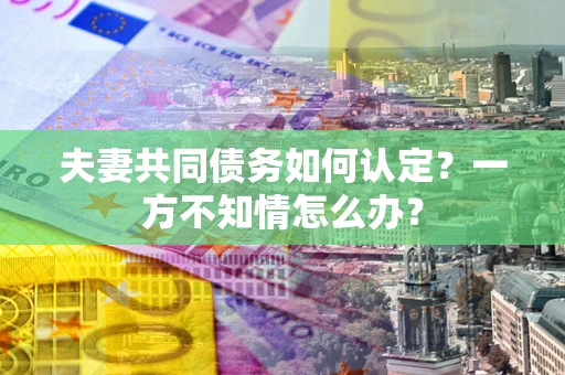 济南夫妻共同债务如何认定？一方不知情怎么办？